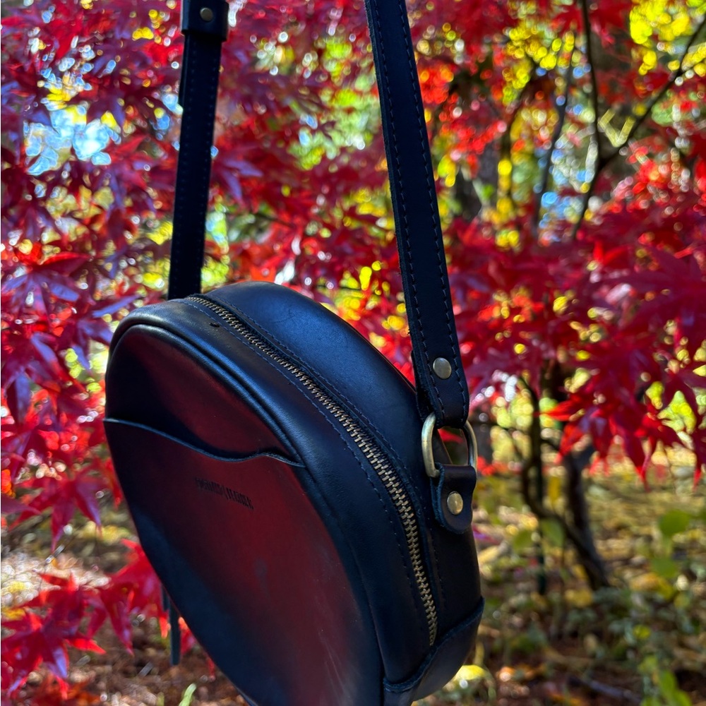 Portland Leather Black Crossbody Bag - Picture 2 of 5